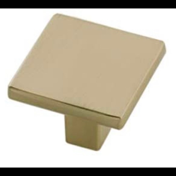 (WILL SEPARATE! Have 20) $3 each: Elusive Gold Nickel 1 1/4” Square Knobs - Picture 2 of 16